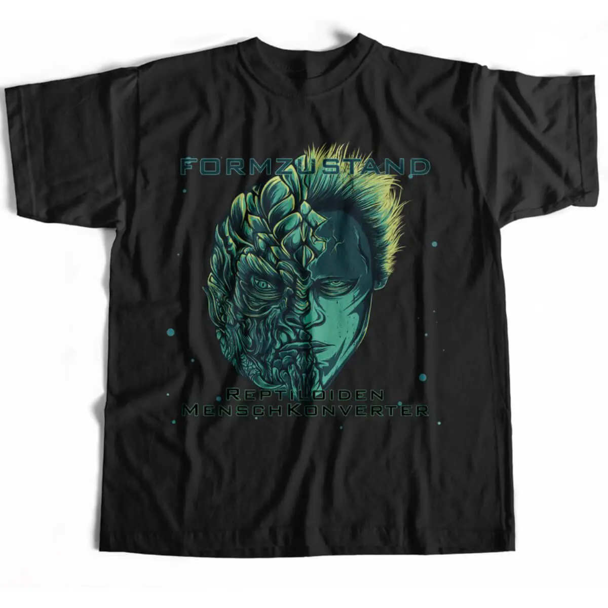 Formzustand - Reptiloiden MenschKonverter Synthwave T-Shirt Size M Limited Edition